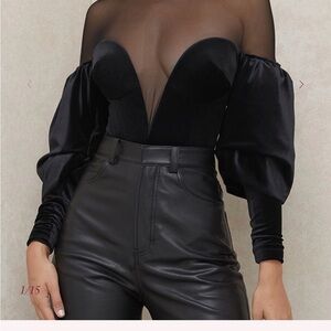House of CB Black Sheer Bodysuit